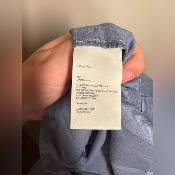 Oak + Fort Puff Sleeve 100% Cotton Mini Dress / Tempest - Picture 11 of 11